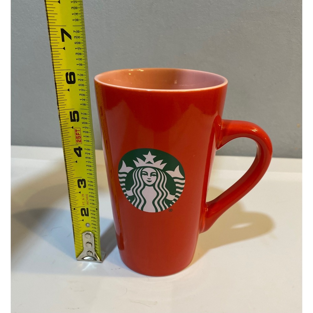 Starbucks Red and Pink Ceramic Coffee Mug 16oz Siren Logo 2024 Holiday mHTTLATB - Picture 8 of 8